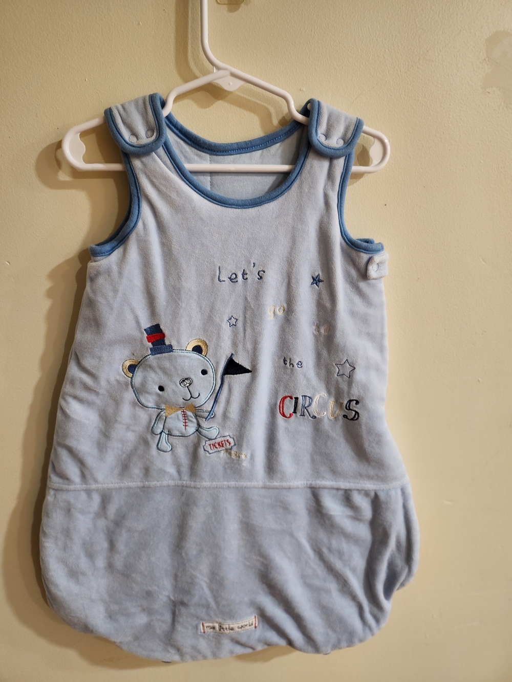 Light Blue Bear Circus Sleep Sack for Kids